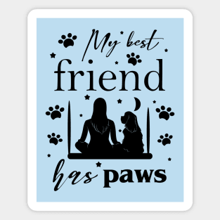 My Best Friend Has Paws (Cavalier King Charles Spaniel Silhouette) Magnet